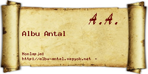 Albu Antal névjegykártya